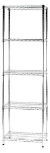 Scaffale 5 Ripiani 60x35x200 cm in Metallo Cromato Tosini
