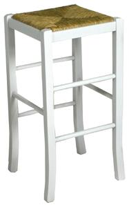 Sgabello in Legno Seduta Impagliata Venus Bianco
