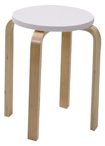 Sgabello Tondo in Legno Ø32x45cm Small Bianco