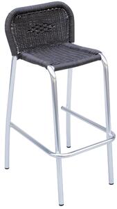 Sgabello Bar in Alluminio e Wicker Vorghini Grigio