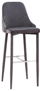 Sgabello Alto 45x50x110 cm in Tessuto Vellutato New Plana Plus Cenere