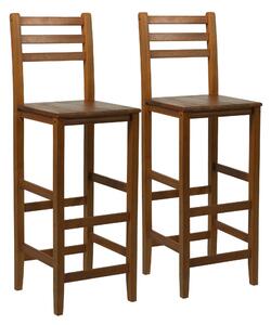 Set 2 Sgabelli in Legno di Acacia 42x36x110 cm