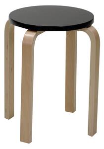 Sgabello Tondo in Legno Ø32x45cm Small Nero