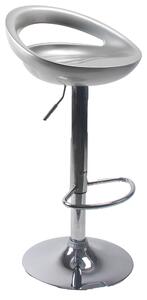 Sgabello con Alzata a Gas e Seduta Girevole in ABS Motti Seattle Silver Lucido
