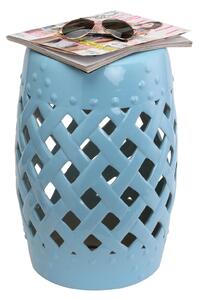 Sgabello da Interno e Esterno in Ceramica Blu Ø31.5x45.5 cm