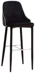 Sgabello Alto 45x50x110 cm in Tessuto Vellutato New Plana Plus Nero