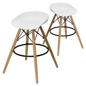 Set 2 Sgabelli da Cucina 43x42x77 cm Gambe in Legno Alfred Bianchi