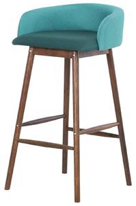 Sgabello con Schienale in Legno e Tessuto 57,5x54x95 cm Oslo Verde