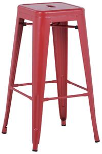 Sgabello da Bar Alto in Metallo Motti Victoria Rosso