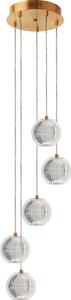 Glamour lampada a sospensione rotonda dorata con sfere in acrilico, LED a colori variabili 28W BRILLANT Light Prestige
