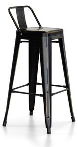Sgabello Stile Industrial 31x31x95 cm Nero Anticato