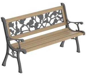 Panchina da giardino Vida a 3 posti, stile rosa – Panchina da esterno in legno per terrazza e giardino