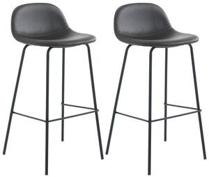 Set 2 Sgabelli 42x43x91,5 cm in Similpelle Marrone