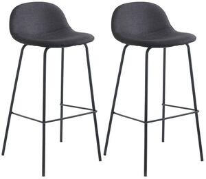 Set 2 Sgabelli 42x43x91,5 cm in Tessuto Nero