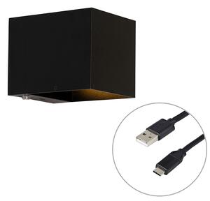 Lampada da parete nera con LED e dimmer touch ricaricabile - Joris