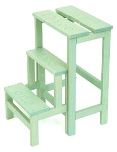 Sgabello Scaletta 60x40x46 cm in Legno Verde Salvia