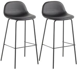 Set 2 Sgabelli 42x43x91,5 cm in Similpelle Nero