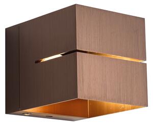 Lampada da parete moderna bronzo scuro con LED e dimmer touch ricaricabile - Joris Groove
