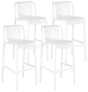Set 4 Sgabelli 42x101 cm in Polipropilene Bianco