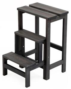 Sgabello Scaletta 60x40x46 cm in Legno Grigio Scuro