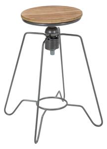Sgabello Heintreck Ø39x55-70 cm Legno di Abete e in Ferro Grigio e Marrone