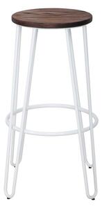 Set 2 Sgabelli Ø39x76 cm Detroit in Legno e Ferro Bianco