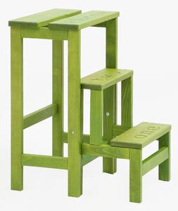Sgabello Scaletta 60x40x46 cm in Legno Verde Acido