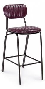 Sgabello Bar Debbie Bordeaux Vintage Imbottito in Similpelle