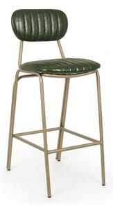 Sgabello Bar Addy Verde Scuro Imbottito in Similpelle