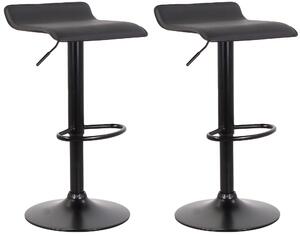 Set 2 Sgabelli 38x40x54/74 cm in Ecopelle con Base Nera Nero