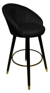 Sgabello Bar Prague Nero 55x56x104 cm Legno e Spugna Nero e Oro