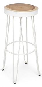 Sgabello Bar Rakel Bianco in Legno