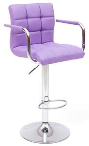 Sgabello Bar in Similpelle Quadro Lilla
