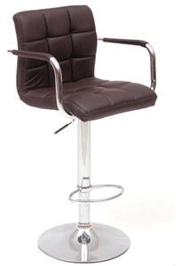 Sgabello Bar in Similpelle Quadro Marrone