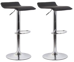 Set 2 Sgabelli 38x40x54/74 cm in Ecopelle con Base Cromata Nero