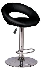 Sgabello 39x32xH80/102 cm in Similpelle Kolbi Nero