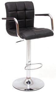 Sgabello Bar in Similpelle Quadro Nero