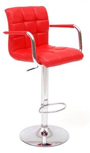 Sgabello Bar in Similpelle Quadro Rosso