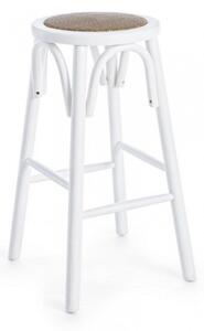 Sgabello Bar Circle Bianco in Legno
