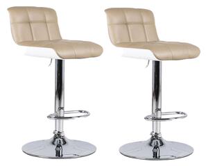 Set 2 Sgabelli Bar 36x38,5xH83/98 cm in Similpelle Kurt Tortora