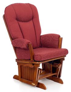 Poltrona a Dondolo in Legno Massello con Cuscino Dorothy Bordeaux
