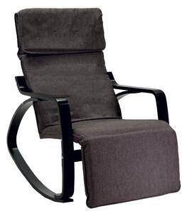 Sedia a Dondolo Imbottita in Legno 67x130x95cm Relax Grigio