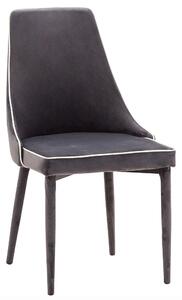 Sedia Imbottita 47x57x88 cm in Tessuto Vellutato New Plana Plus Cenere