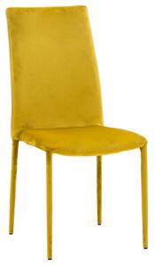 Sedia Imbottita 58x44x97 cm in Tessuto Vellutato Dedis Plus Gialla