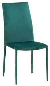 Sedia Imbottita 58x44x97 cm in Tessuto Vellutato Dedis Plus Verde Smeraldo