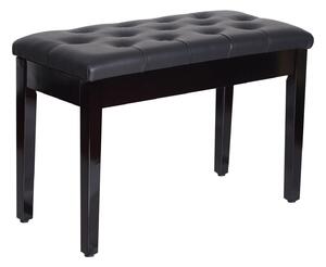 Panchetta per Pianoforte con vano portaoggetti Nero 75x35x50 cm
