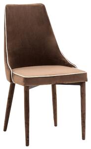 Sedia Imbottita 47x57x88 cm in Tessuto Vellutato New Plana Plus Cappuccino