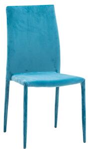 Sedia Imbottita 46x50x89 cm in Tessuto Vellutato Dani Plus Acqua Marina