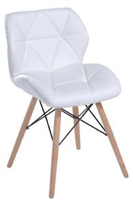 Sedia Moderna Design Imbottita in Similpelle Bianco 42x48x69 cm