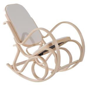 Poltrona a Dondolo in Legno Stile Classico Crema